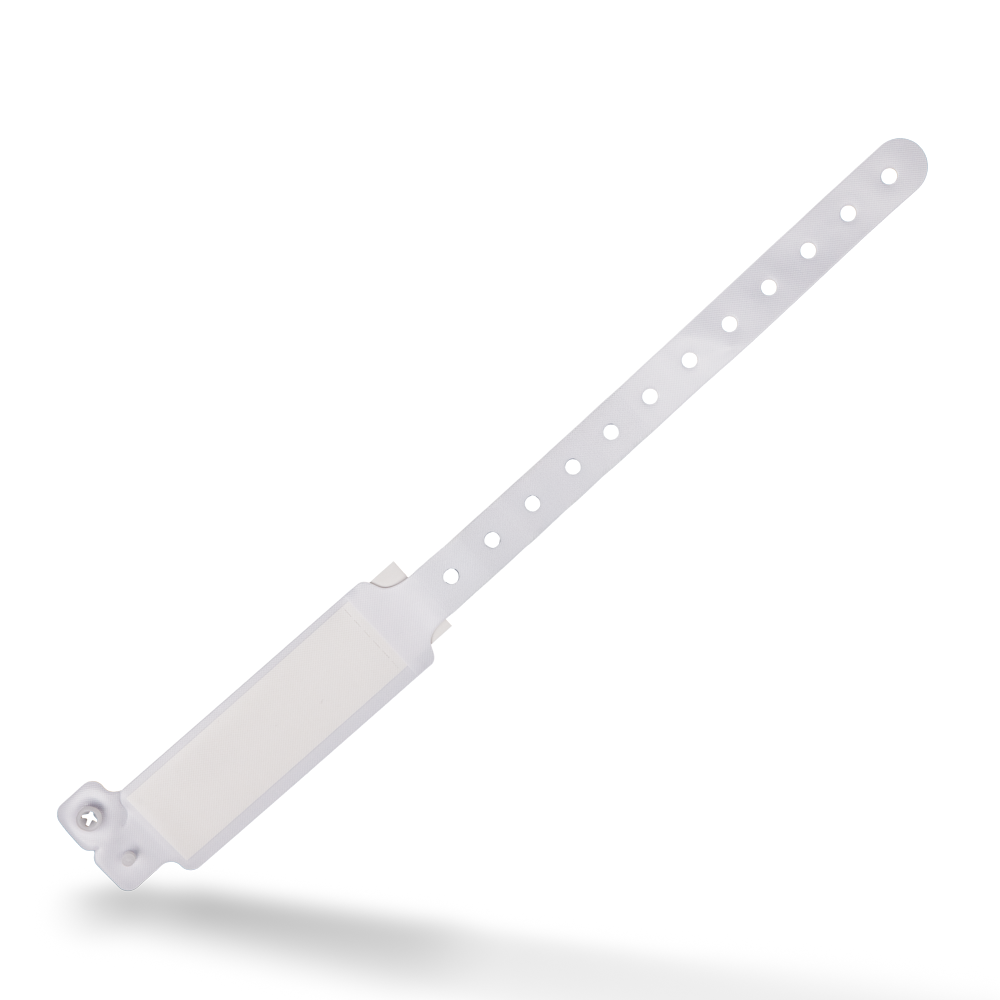 PVC patient wristband for adults, color white, 242 x 25 mm: buy writable name wristband made of latex-free plastic for patients as ward supplies.