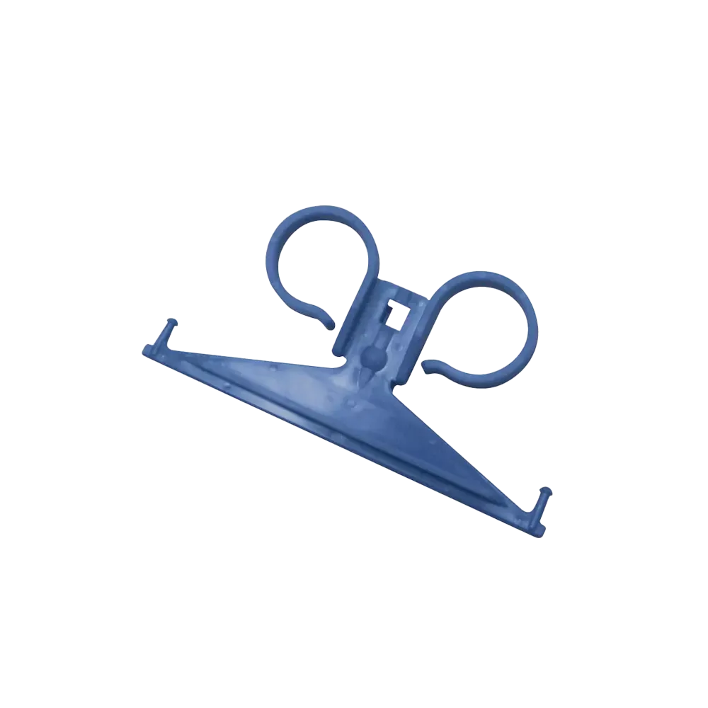 PP Urine bag holder, blue, polypropylene