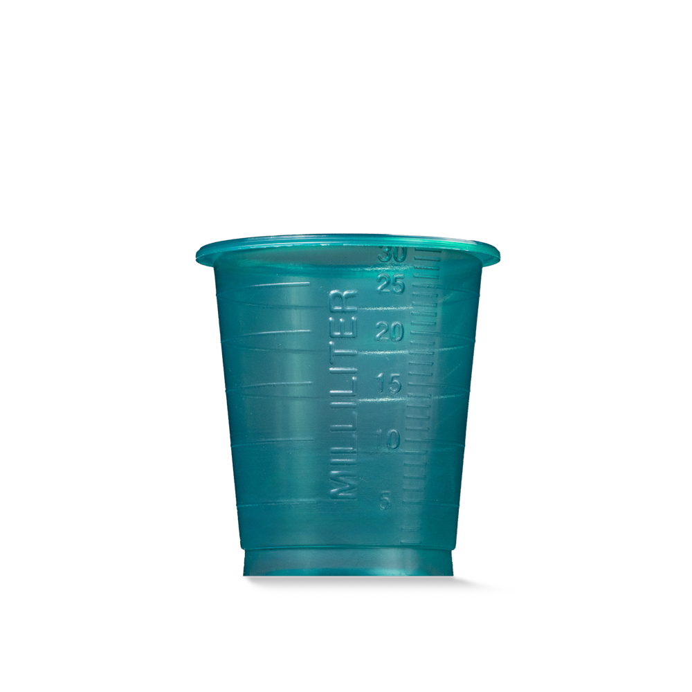PP Medicine cup, colour green, 30 ml, graduated: buy polypropylene medicine cups for taking medicines or for dosing liquids and distributing medicines as ward supplies.