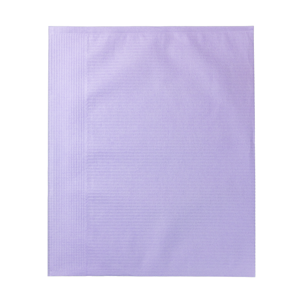 Disposable tray filter paper, 28 x 36 cm, colour purple, cellulose: buy dental crepe pad for single use during dental treatments.