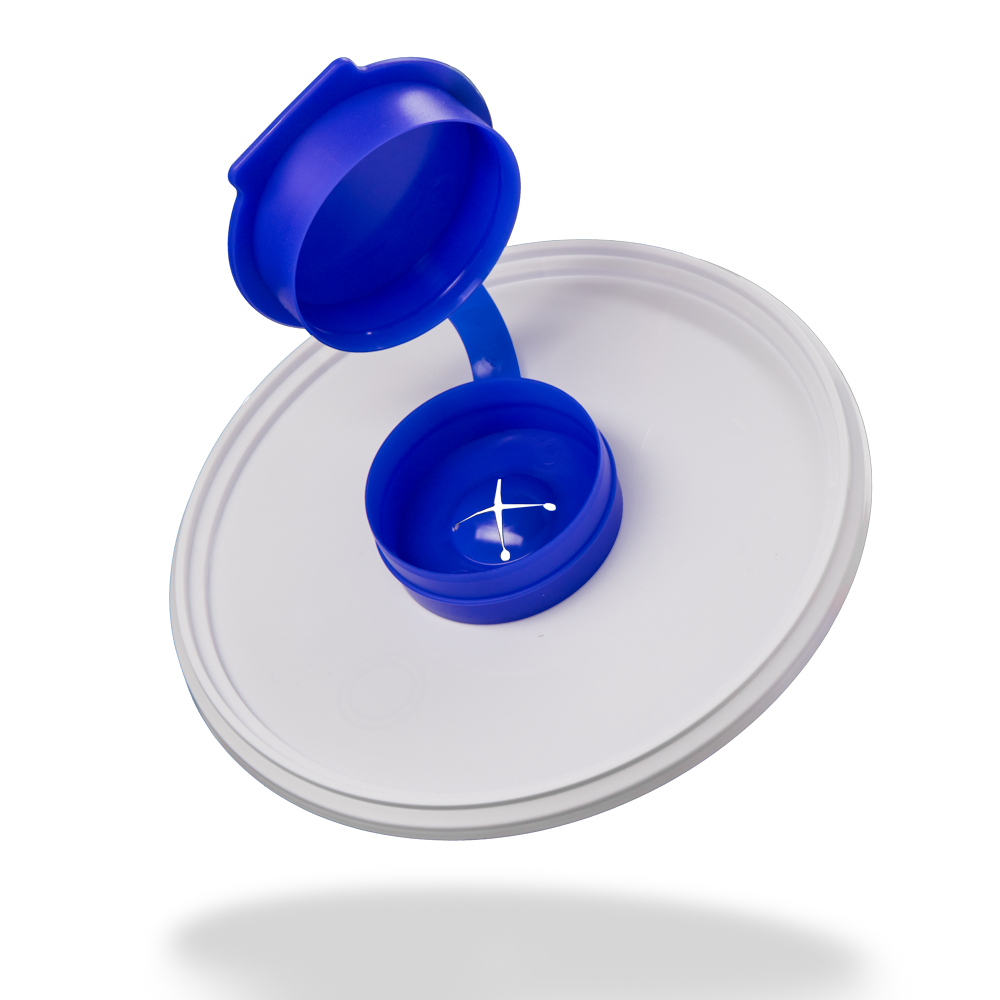 Lid for dispenser pail 6,2 l, white, blue
