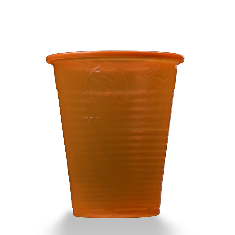 PE Mouth rinsing cup, 180 ml, colour orange, polyethylene: buy sturdy, non-slip PE Mouth rinsing cup with rounded rim for dental treatments.
