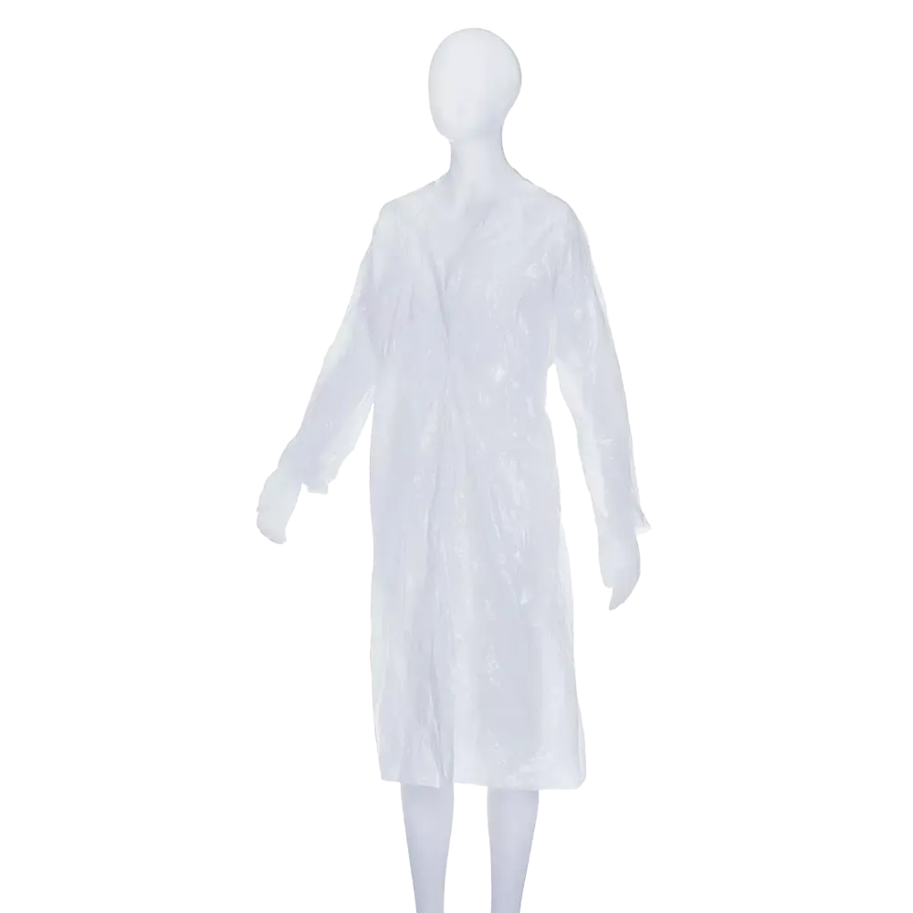 PE Disposable visitor gowns, white, 115 x 150 cm, medium, Med-Comfort