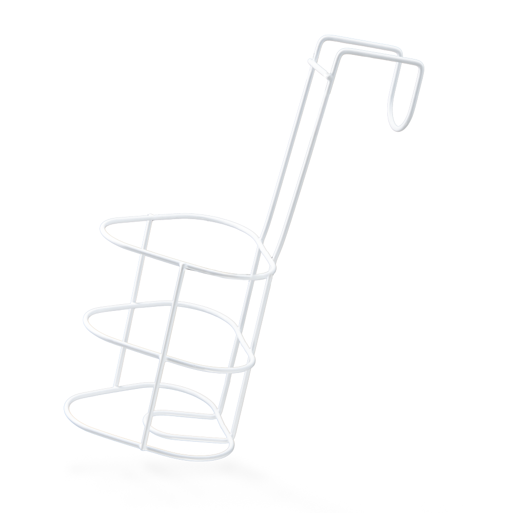 Urine bottle holder, white, metal