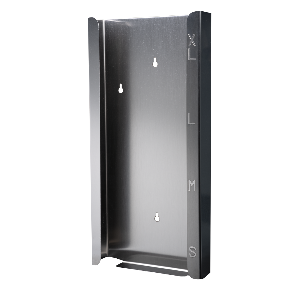 Disposable glove dispenser, glove dispenser holder, 202 x 442 x 52 mm, stainless steel