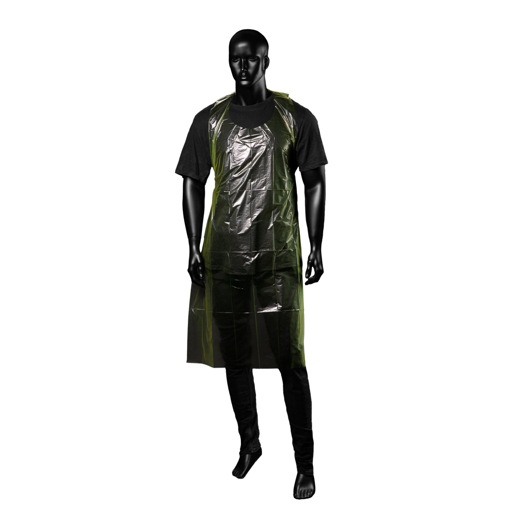Disposable aprons, yellow, 80 x 125 cm, polyethylene, Med-Comfort: buy disposable apron for bandaging in hygienic dispenser box.