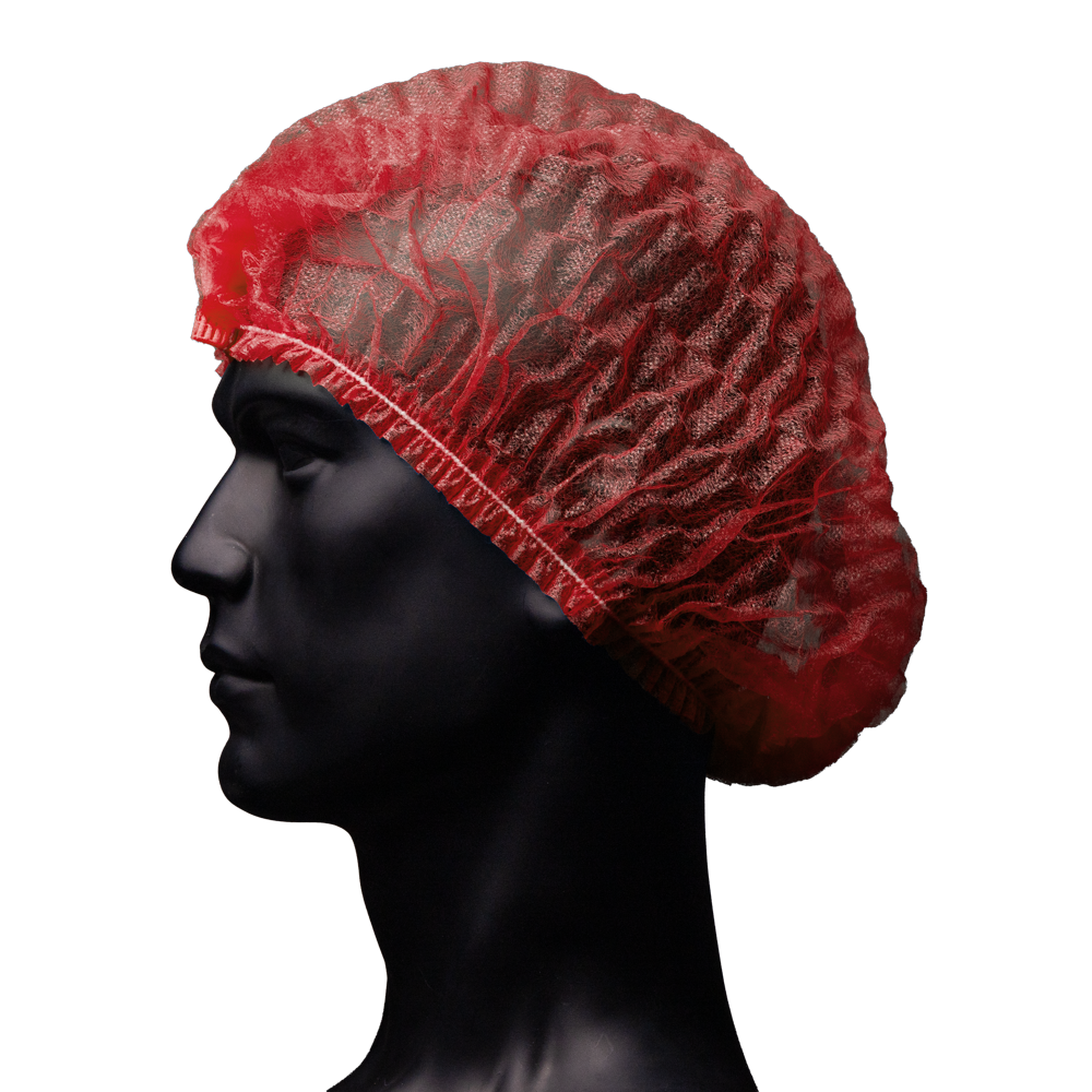 Clip-on bonnets, size M, diameter 52 cm, red, Med-Comfort: buy disposable hygienic protection as PPE suitable for the food sector.