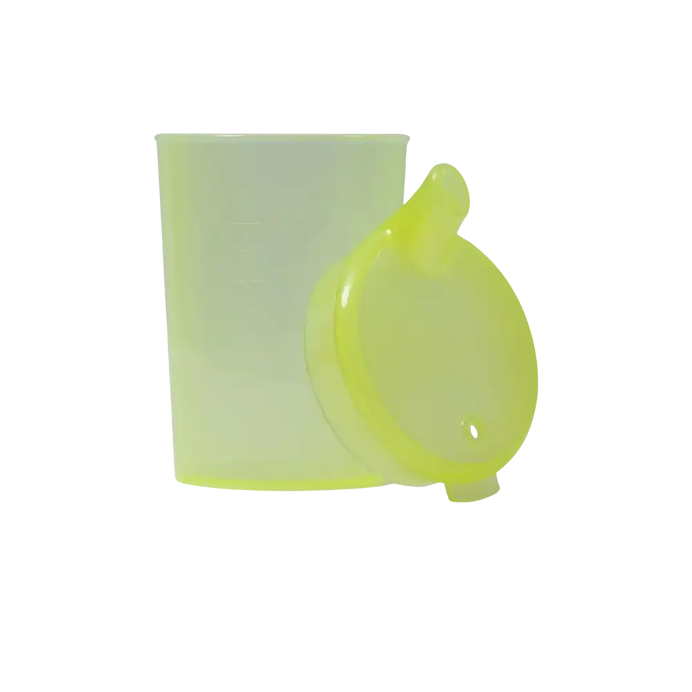 PP Beak cup top, yellow, 12 x 10 mm for 250 ml