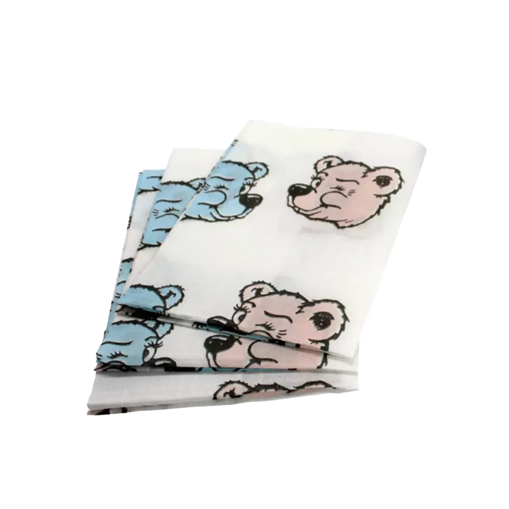 Dental children's disposable patient napkins, 33 x 35 cm, white with bear print, Med-Comfort