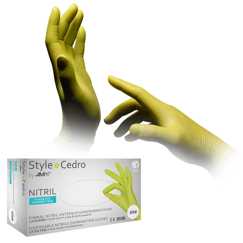 Nitrile gloves, cedro, green, size S, powderfree, style cedro, green by Med-Comfort