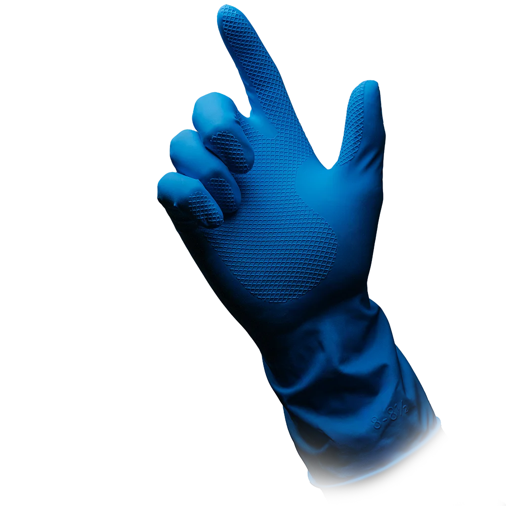 Household gloves latex, blue, size S, powderfree, Clean-Comfort