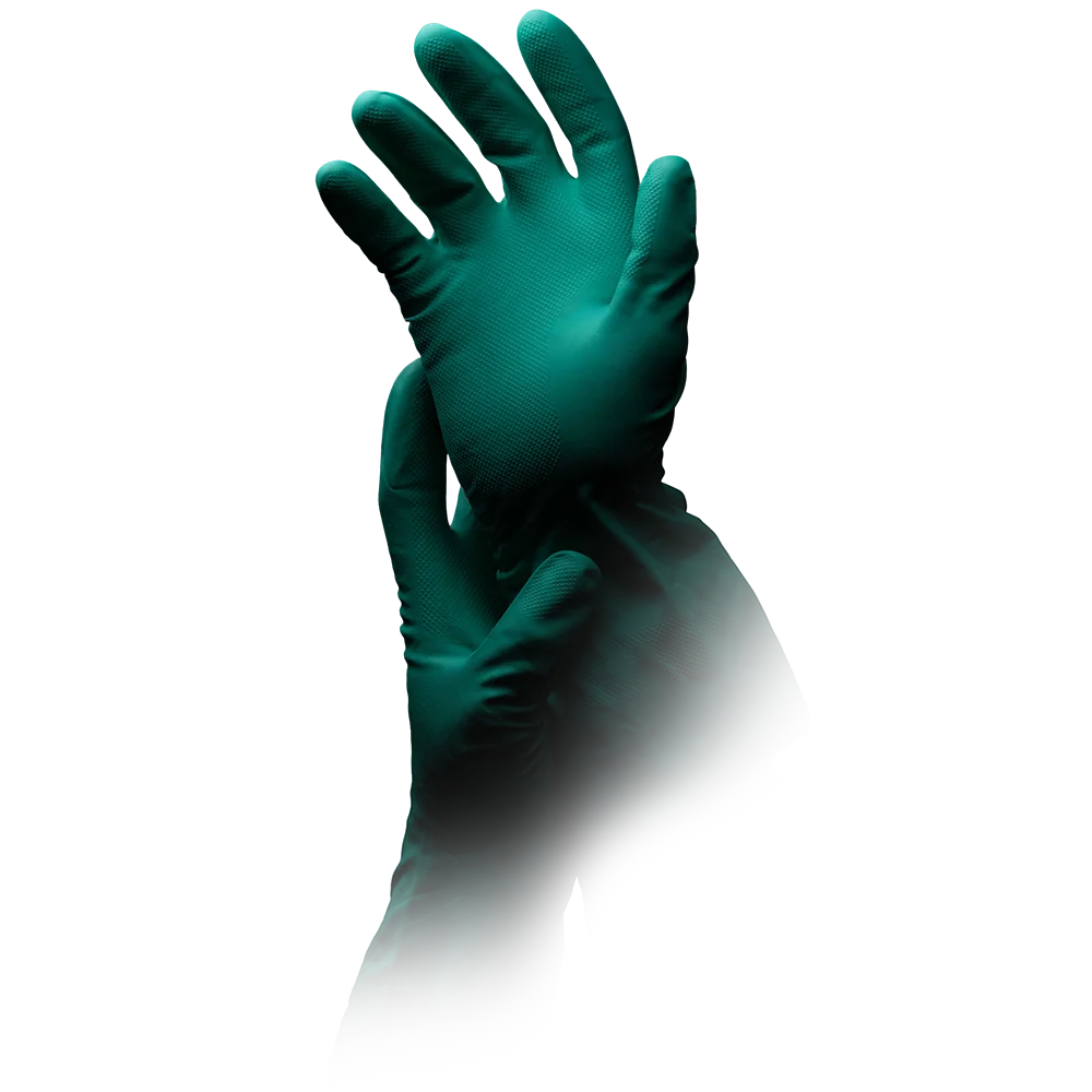 Industrial glove, type A, size 9, green, Solidsafety Clean Protect
