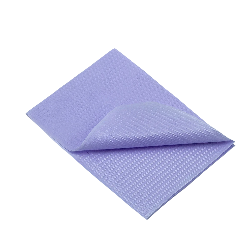 Dental disposable patient napkins, 33 x 45 cm, colour purple: buy 2 ply dental napkins for use during dental treatments as practice supplies.