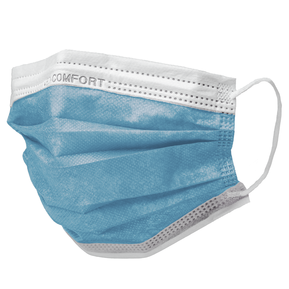 OP mask, blue, type IIR, Med-Comfort: buy mouth nose protection as disposable masks.