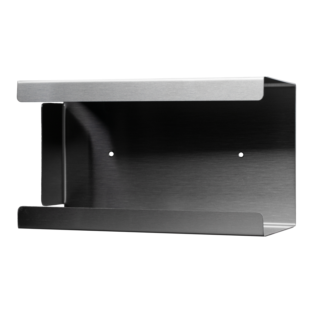 Disposable glove dispenser, glove holder, 250 x 130 x 75 mm, stainless steel: buy matching stainless steel dispenser for surgical glove boxes or standard boxes as accessory for disposables.