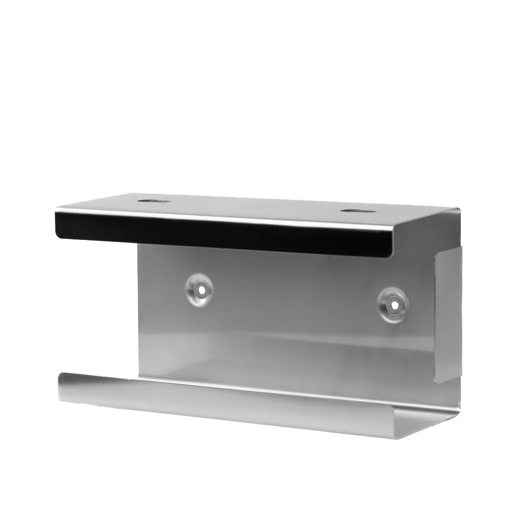 Disposable glove dispenser plug-in system, glove dispenser holder, 250 x 130 x 75 mm, stainless steel