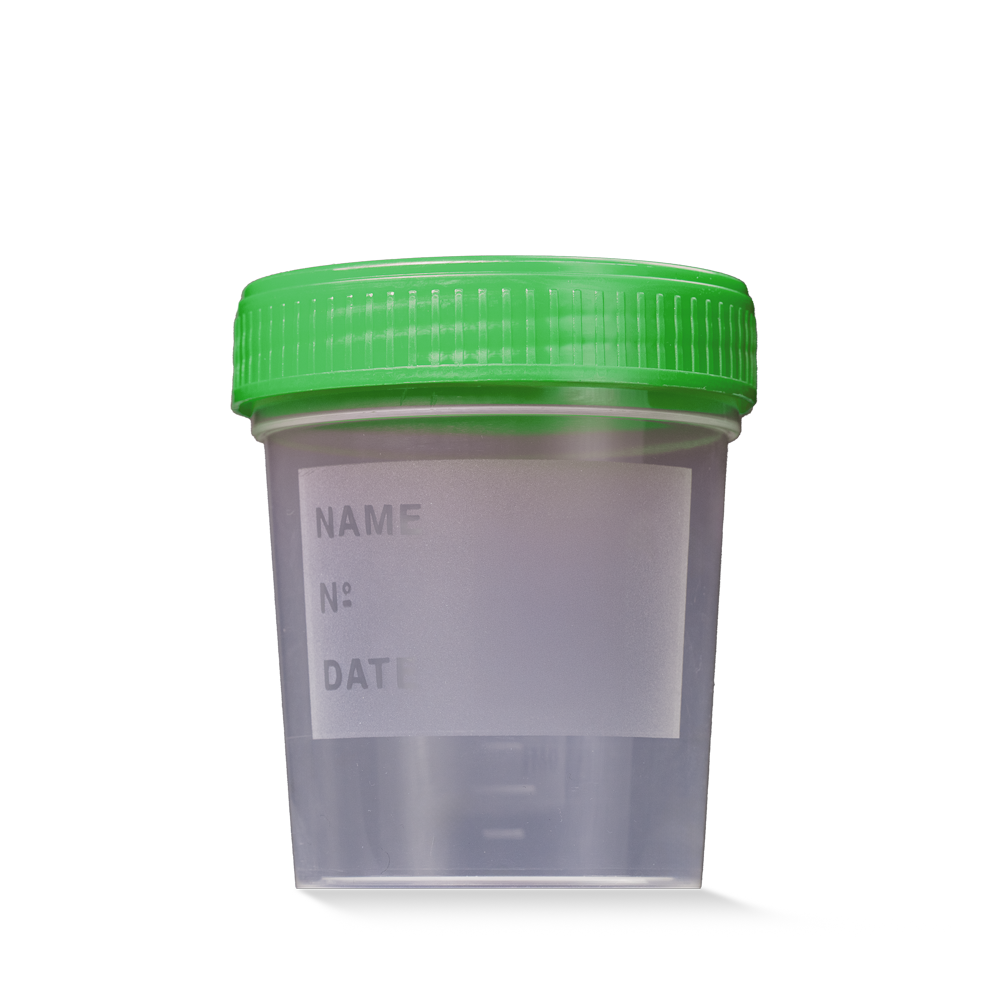 PP Lid for urine collection container, green, 125 ml