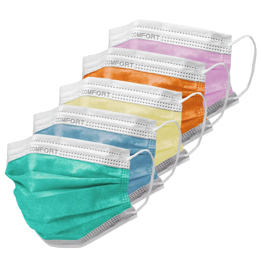 OP mask, multicoloured, fleece, type IIR, Med-Comfort: buy disposable mask as mouth protection.