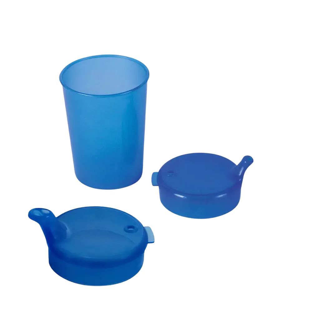 PP Beak cup top and bottom SET, blue, 50 x 250 ml: buy polypropylene top and bottom SET for 50 beak cups as patient supplies.