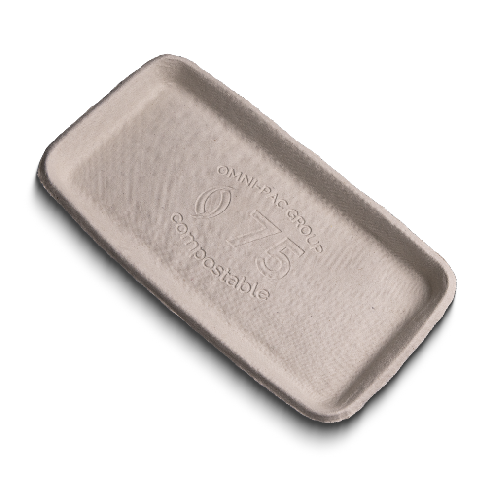 Foodtainer, moulded fibre tray, 260 x 135 x 19 mm, white, CareTainer