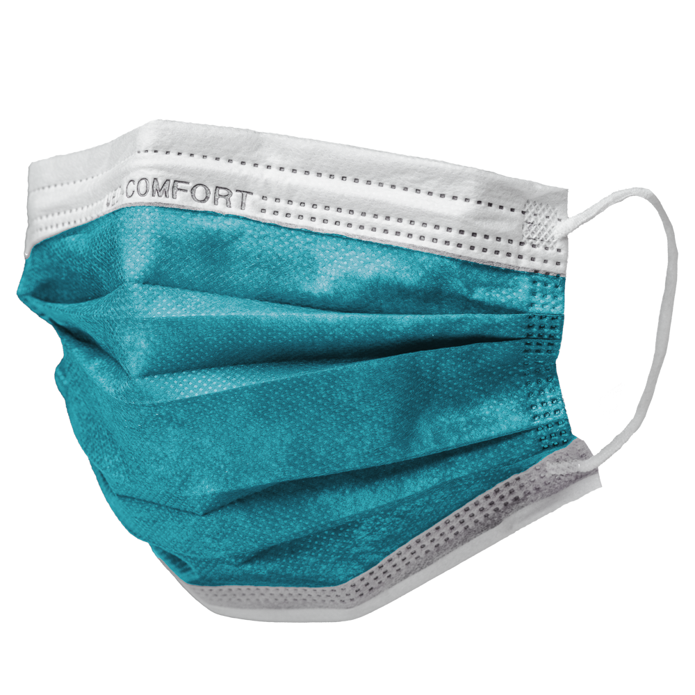 OP mask, green, ocean green, type IIR, Med-Comfort: buy medical mask as mouth nose mask.