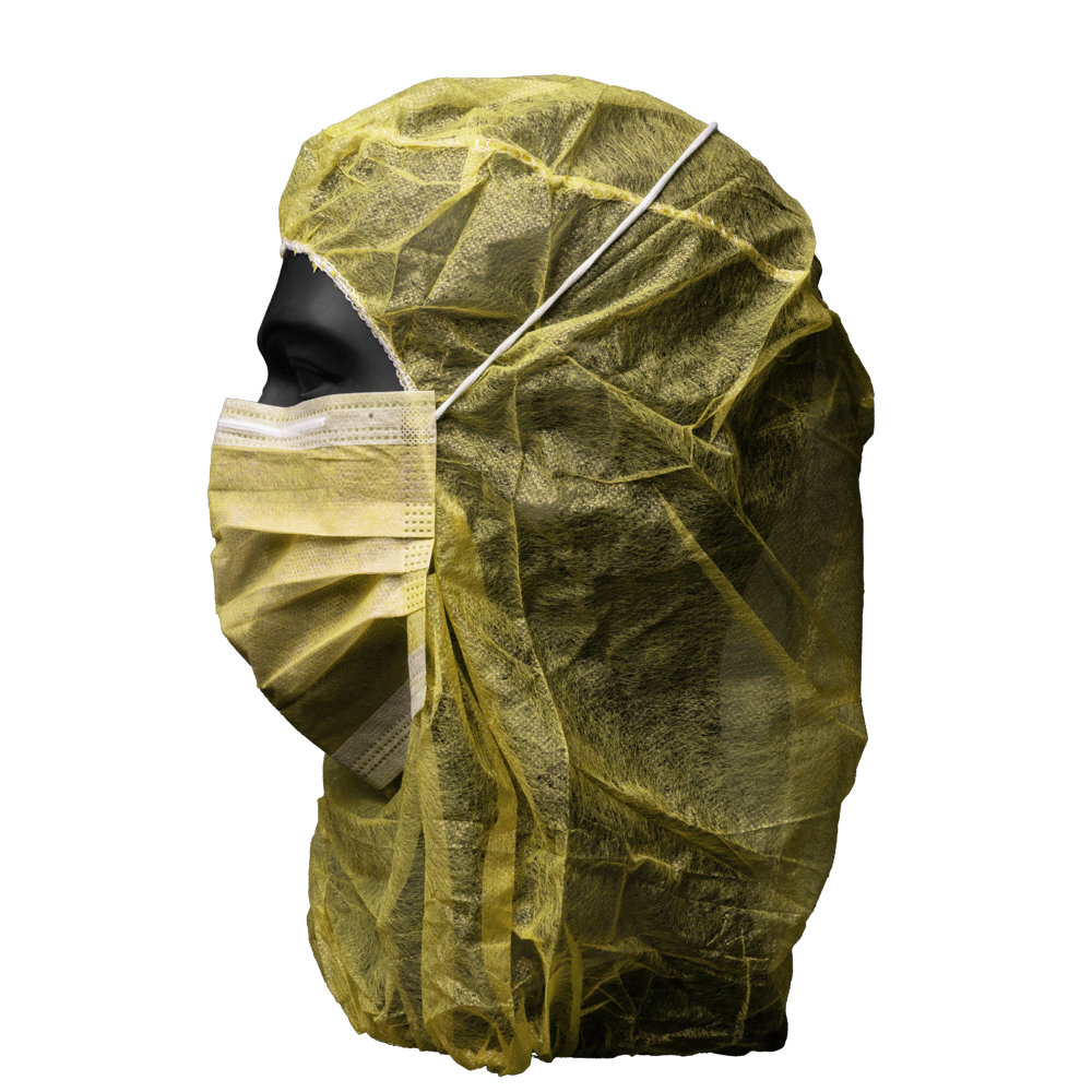 Astro cap with facemask, colour yellow, Med-Comfort