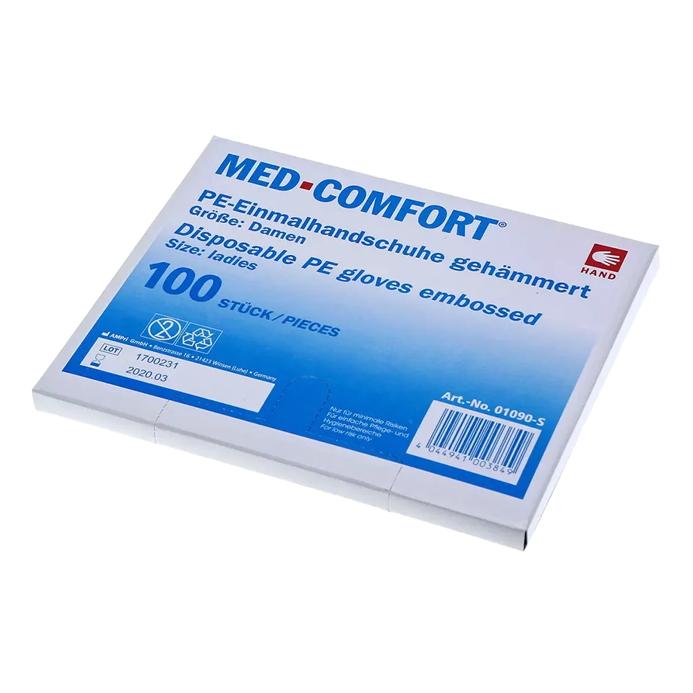 PE Glove, transparent, size S (women), hammered, Med-Comfort: buy PE Disposable gloves.