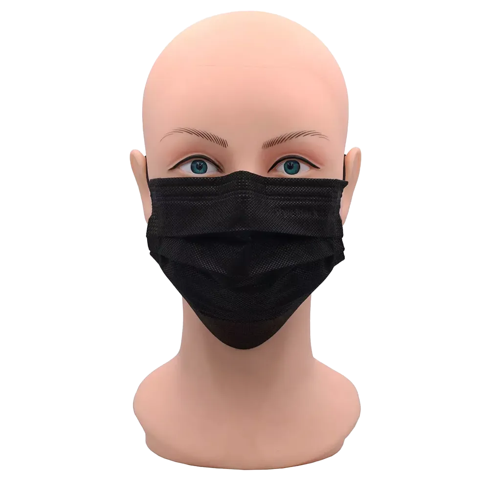 Surgical mask, black, black, type IIR, style by buy 4 ply fleece mouth nose mask as